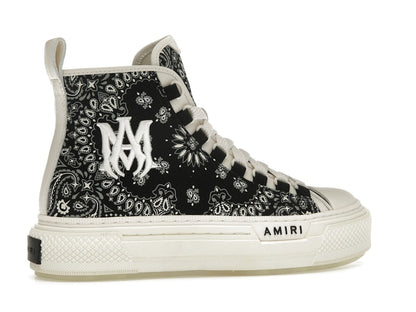 AMIRI Bandana Court Hi-top Sneaker Black White (Women's)
