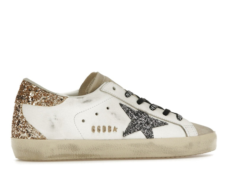 Golden Goose Super-Star White Silver Gold Glitter (Women's)