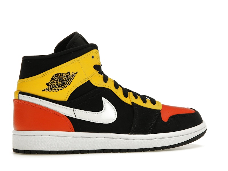 Jordan 1 Mid Black Amarillo Orange