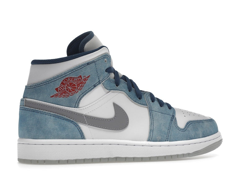 Jordan 1 Mid French Blue Fire Red
