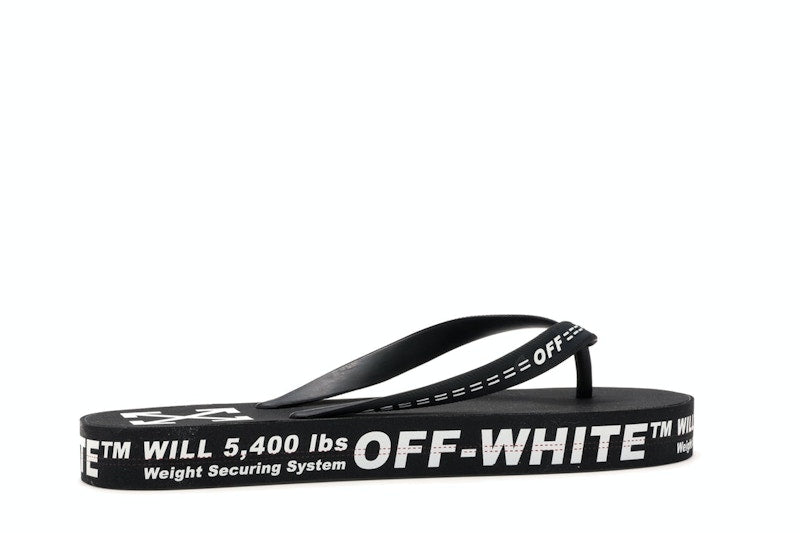 Off-White Logo Typographic Flip Flop Black SS20