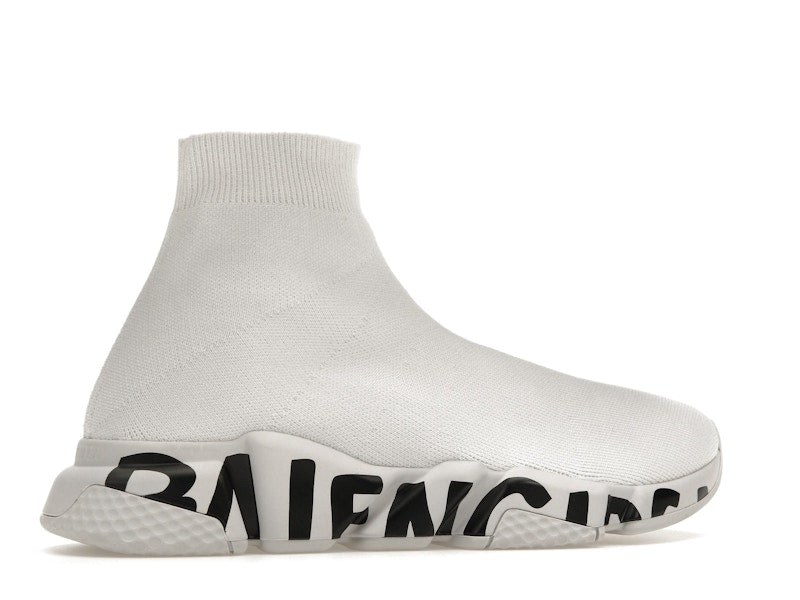 Balenciaga Speed Graffiti Trainers White Black