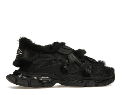 Balenciaga Track Sandal Fake Fur Black