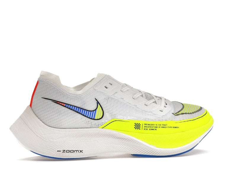 Nike ZoomX Vaporfly Next% 2 White Volt Racer Blue