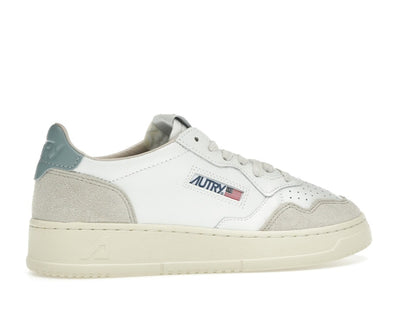 Autry Medalist Leather Low White Silver Blue Beige (Women's)