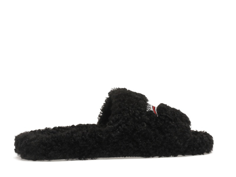 Balenciaga Furry Slide Black