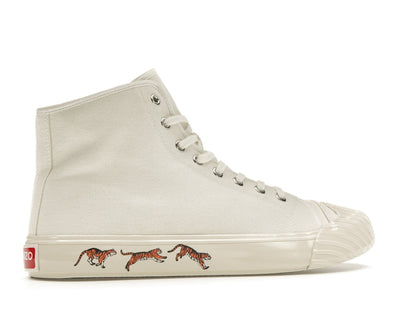 Kenzo School High Top Trainers Tiger Sole Off White