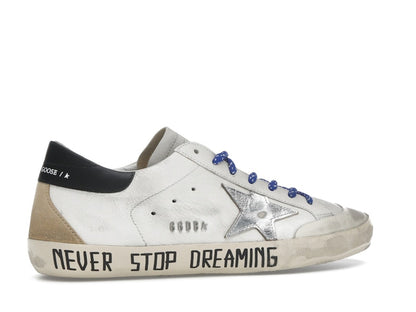 Golden Goose Super Star Never Stop Dreaming White Black Silver-tone