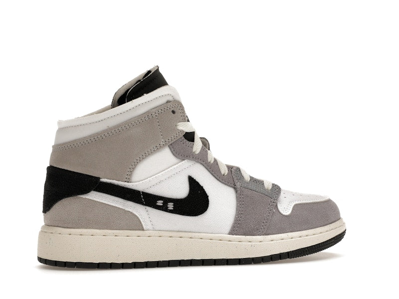 Jordan 1 Mid SE Craft White Cement Grey Black (GS)