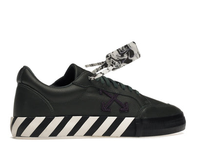OFF-WHITE Vulc Low Dark Green Leather