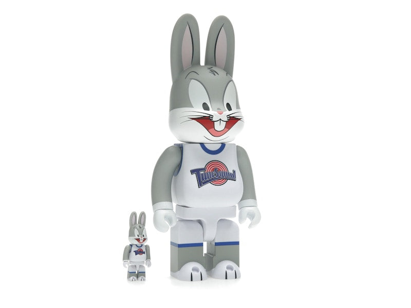 Bearbrick x Space Jam Rabbrick Bugs Bunny 100% & 400% Set Grey