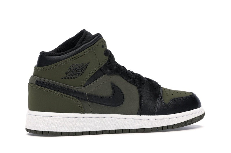 Jordan 1 Mid Olive Canvas Black (GS)
