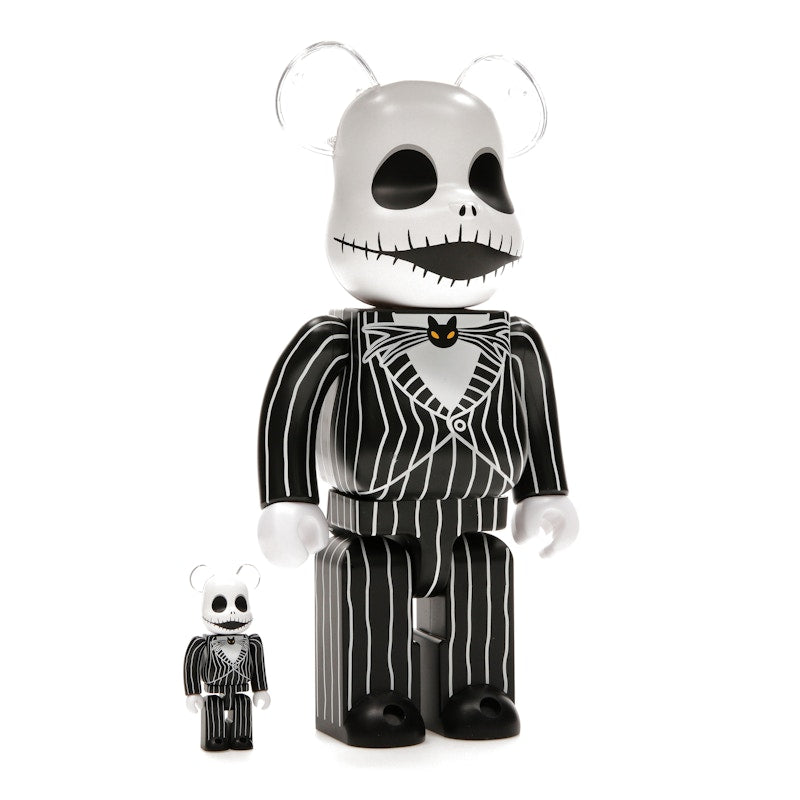 Bearbrick x Disney Tim Burton's The Nightmare Before Christmas Jack Skellington 100% & 400% Set