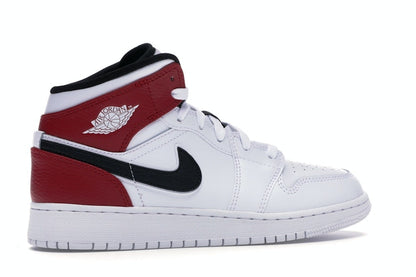 Jordan 1 Mid White Black Gym Red (GS)
