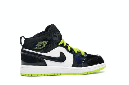 Jordan 1 Mid Black Cyber Mystic Green (PS)