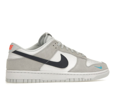 Nike Dunk Low White Grey Navy Aqua Mini Swoosh