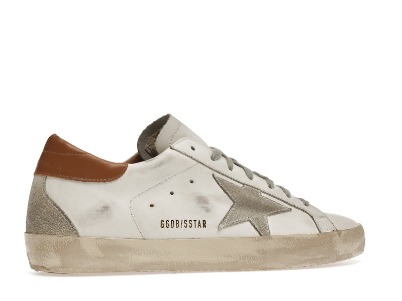 Golden Goose Super-Star White Vacchetta Tan Grey Suede Patch