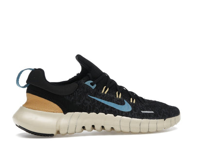 Nike Free Run 5.0 Next Nature Black Anthracite Wheat Gold Noise Aqua (Women's)