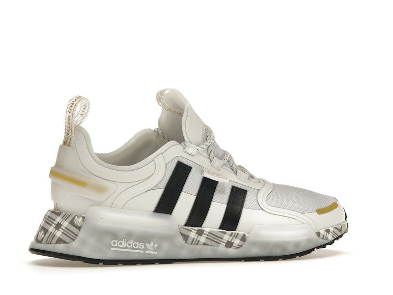 adidas NMD R1 V3 White Black Gold Tartan Trefoil