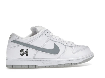 Nike SB Dunk Low Supreme 94 White Metallic Silver