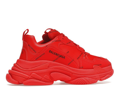 Balenciaga Triple S Allover Logo Red