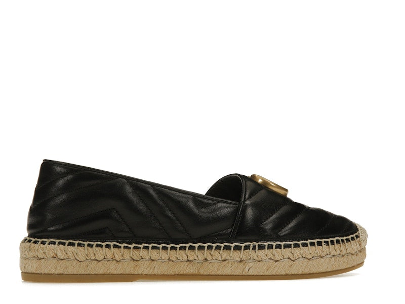 Gucci Double G Espadrille Black Leather