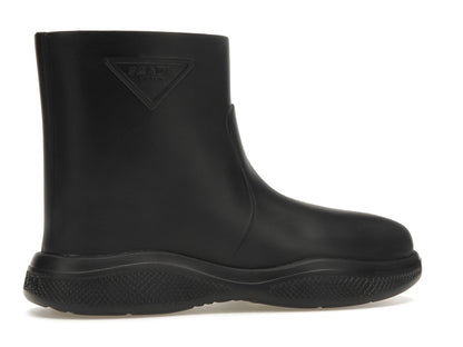 Prada Pull-On Rain Booties Black Rubber