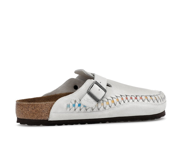 Birkenstock Boston Braided Suede Kith Antique White Tie Dye