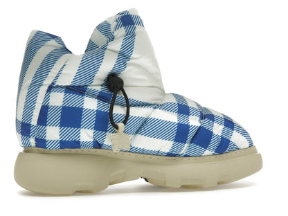 Burberry Check Pillow Boots Blue White