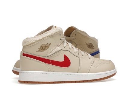 Jordan 1 Mid Utility Fleece Pearl White (GS)