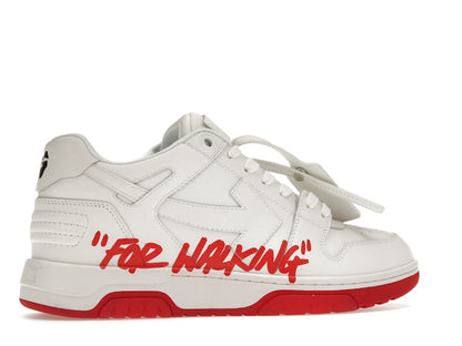 OFF-WHITE Out Of Office OOO Low Tops White Red