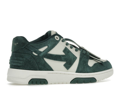 OFF-WHITE Out Of Office "OOO" Low Tops Jet Green Ecru Suede