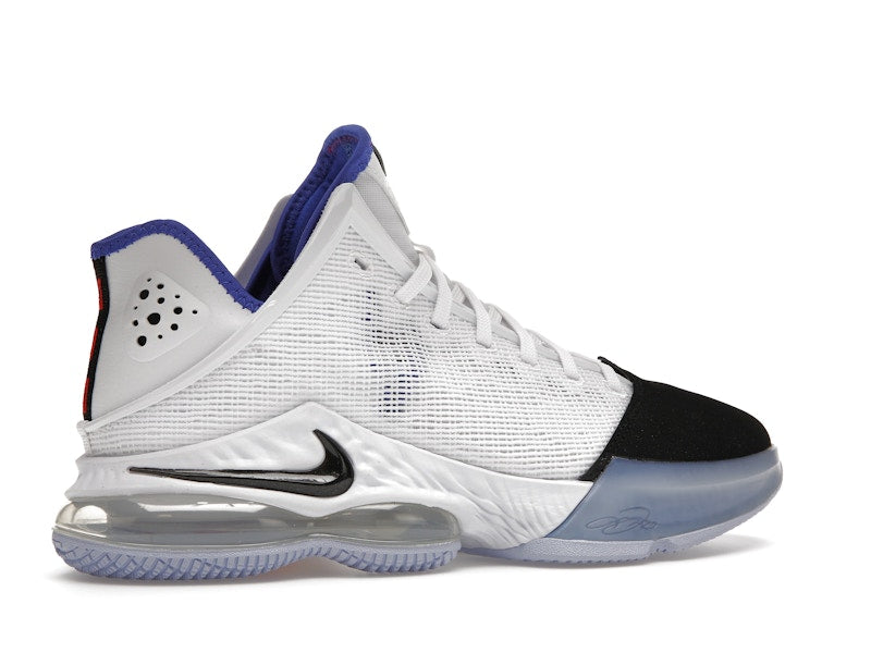 Nike LeBron 19 Low White Medium Blue Siren Red Black