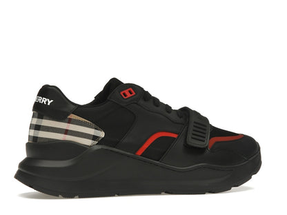 Burberry Check Suede Leather Sneakers Vintage Check-print Black