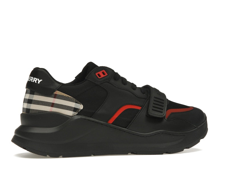 Burberry Check Suede Leather Sneakers Vintage Check-print Black
