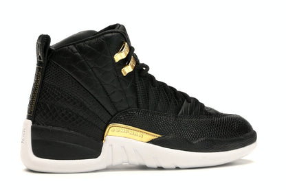 Jordan 12 Retro Black Metallic Gold White (Women's)