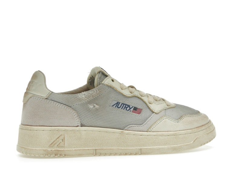 Autry Medalist Leather Low Grey White Super Vintage