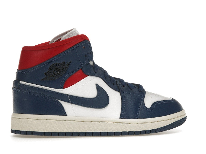 Jordan 1 Mid French Blue Gym Red (Women's)