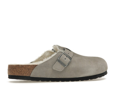 Birkenstock Boston Shearling Suede Stone Coin