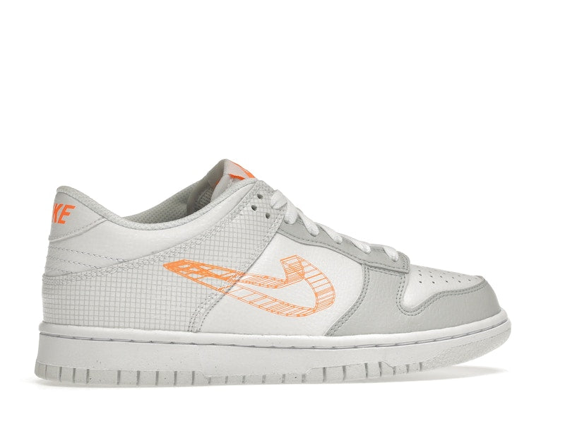 Nike Dunk Low SE 3D Swoosh Pure Platinum Total Orange (GS)