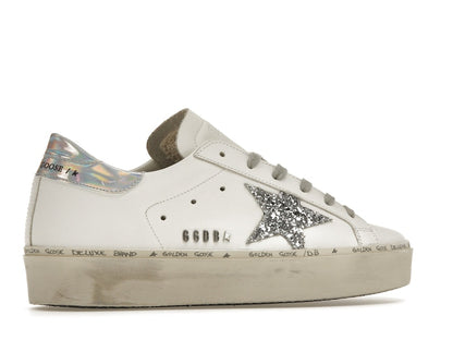 Golden Goose Hi Star White Glitter Star Mirror Heel (Women's)