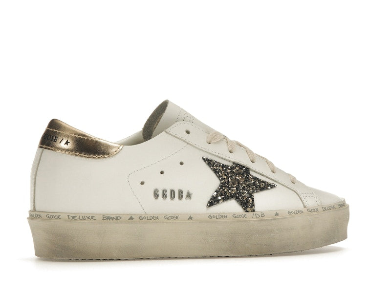 Golden Goose Hi Star White Glitter Gold (Women's)