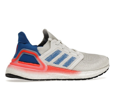 adidas Ultra Boost 20 White Glory Blue Solar Red