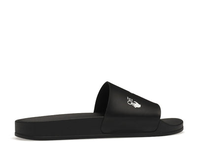 OFF-WHITE Drowning Man Logo Slides Black White FW21