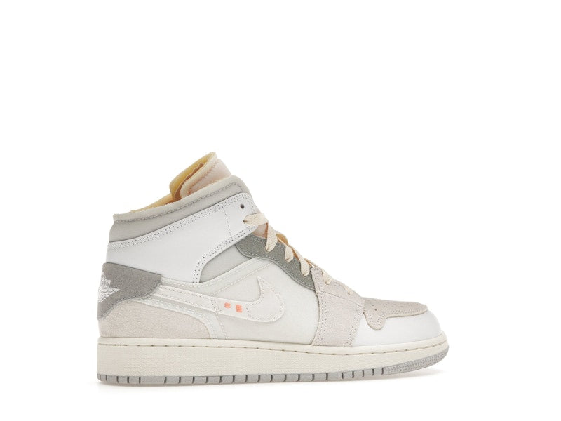 Jordan 1 Mid SE Craft Inside Out White Grey (GS)