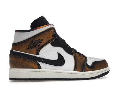Jordan 1 Mid SE Orange Wear Away