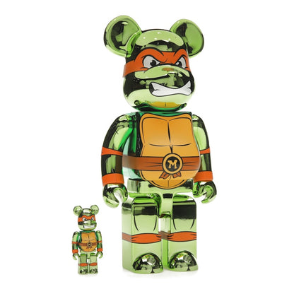 Bearbrick x Teenage Mutant Ninja Turtles Michelangelo 100% & 400% Set