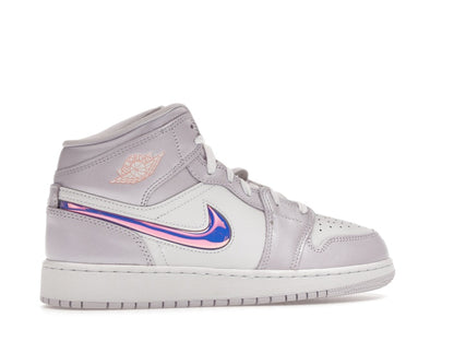 Jordan 1 Mid SE Barely Grape Iridescent Swoosh (GS)