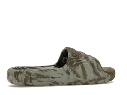 adidas Adilette 22 Slides Olive Strata Silver Green