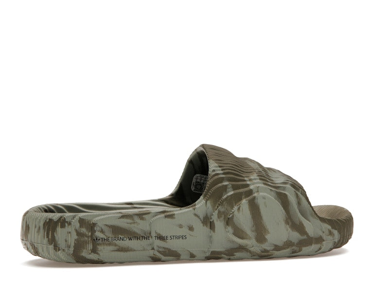 adidas Adilette 22 Slides Olive Strata Silver Green